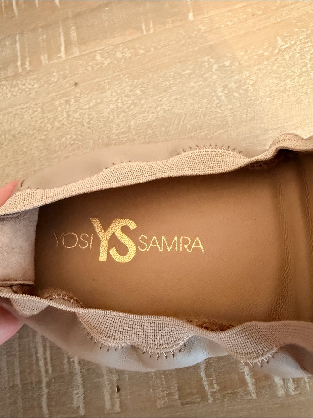 Yosi Samra Women’s Samara Foldable Ballet Flat in Tan Nude Leather, Size 9 - Picture 5 of 7
